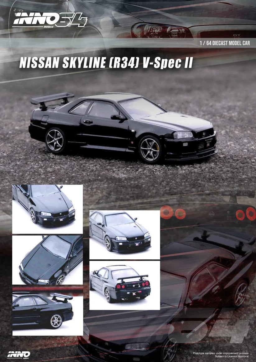 Nissan Skyline GT-R (R34) V-Spec II, Negro - INNO64