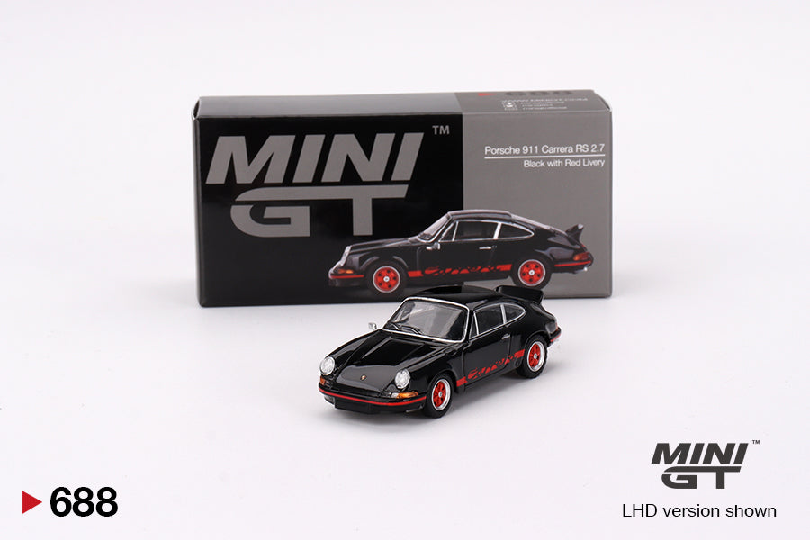 Porsche 911 Carrera RS 2.7 Negro y Rojo - MINIGT