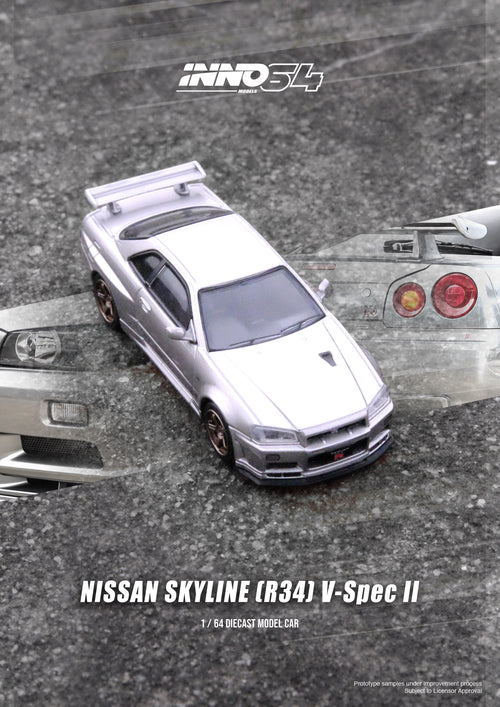 Nissan Skyline GT-R (R34) V-Spec II, Plata - INNO64